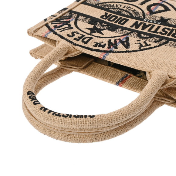 CHRISTIAN DIOR Book Tote Beige Canvas Handbag - Picture 3 of 9